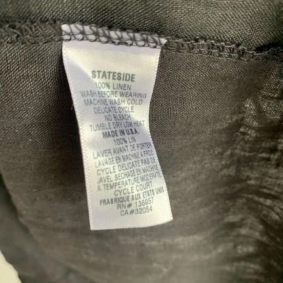 NWT Anthropologie Stateside Vivienne Linen Midi Dress In Black - Picture 6 of 8